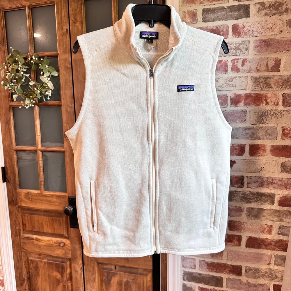 Patagonia Better Sweater Fleece Vest Women Birch Winter White Outdoor Full Zip L